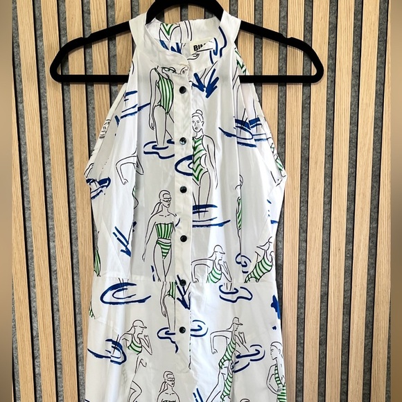Bimba y Lola- white cotton dress with swimmers- X Small - Picture 3 of 9